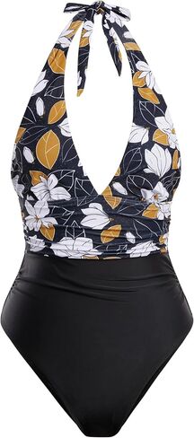 Narecte Sexy One Piece Bathing Suit for Women Tummy Control Halter One Piece Swimsuit Push Up Womens Swim Suit in Saudi Arabia