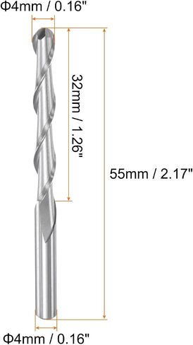 Ball Nose End Mill 6mm Diameter 25mm Cutting Length 6mm Shank High Speed Steel 2 Flutes Spiral Upcut CNC Router Bits in Saudi Arabia