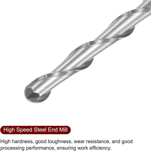 Ball Nose End Mill 6mm Diameter 25mm Cutting Length 6mm Shank High Speed Steel 2 Flutes Spiral Upcut CNC Router Bits in Saudi Arabia