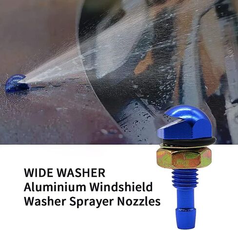 YSY 2 قطعة سيارة عالمية على شكل مروحة الزجاج الأمامي غسالة ممسحة بخاخ فوهة رذاذ الماء فوهة غسالة (أسود) in Kuwait