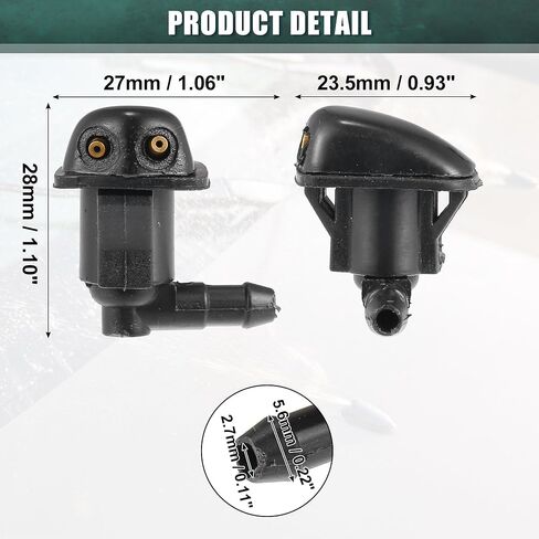 ACROPIX Windshield Wiper Washer Nozzle Spray Jet Fit for Toyota Yaris 2004-2005 No.GK2C67510B/GJ6E-67-510B - Pack of 2 Black in Saudi Arabia