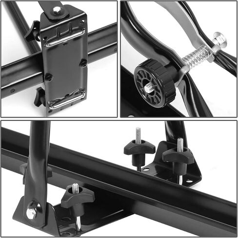 DNA MOTORING XY-6010-BK Universal Heavy Duty Iron Car Roof Top Upright Bicycle Mount Rack w/Key & Lock, Black in Saudi Arabia