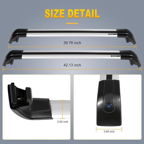 OCPTY Cross Bars Roof Rack Fit for Volkswagen Tiguan 2010-2016 Luggage Racks Rooftop Cargo Carrier Bag Luggage Kayak Canoe Bike Snowboard Skiboard in Saudi Arabia
