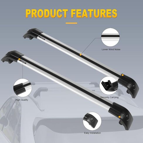 OCPTY Cross Bars Roof Rack Fit for Volkswagen Tiguan 2010-2016 Luggage Racks Rooftop Cargo Carrier Bag Luggage Kayak Canoe Bike Snowboard Skiboard in Saudi Arabia