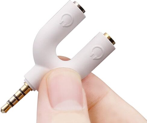 Dual 3.5mm Headphone Adapter, Gold Plated, PS4, Xbox, PC, Phone, Tablet, Laptop in Saudi Arabia