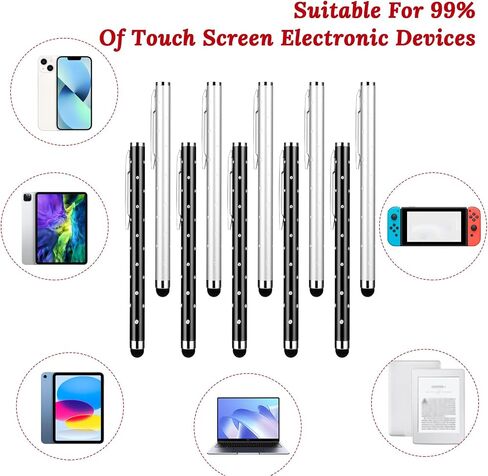 Stylus Pens for Touchscreens, 10 Pack High Precision Replaceable Thin Tip Stylus Bling Stylus Pen for Smartphone and Tablets All Universal Touchscreen Devices(Pink) in Saudi Arabia