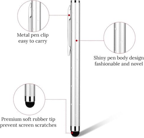 Stylus Pens for Touchscreens, 10 Pack High Precision Replaceable Thin Tip Stylus Bling Stylus Pen for Smartphone and Tablets All Universal Touchscreen Devices(Pink) in Saudi Arabia