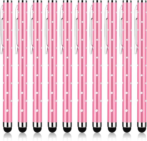 Stylus Pens for Touchscreens, 10 Pack High Precision Replaceable Thin Tip Stylus Bling Stylus Pen for Smartphone and Tablets All Universal Touchscreen Devices(Pink) in Saudi Arabia
