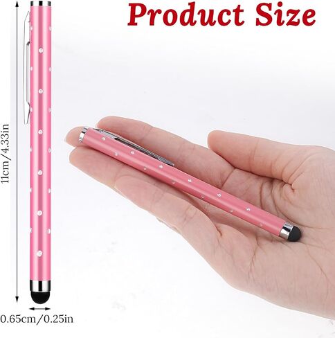 Stylus Pens for Touchscreens, 10 Pack High Precision Replaceable Thin Tip Stylus Bling Stylus Pen for Smartphone and Tablets All Universal Touchscreen Devices(Pink) in Saudi Arabia