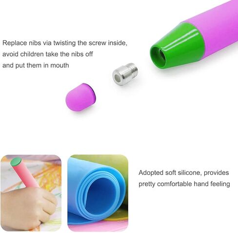 قلم شاشة للأطفال من سلسلة الشباب لشاشة اللمس، قلم تلوين ممتع متوافق مع Apple iPad Air Mini Pro، جهاز لوحي إصدار الأطفال، Dragon Touch، Galaxy Tab A E، أجهزة Chromo Android اللوحية (عبوتان) in Kuwait