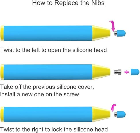 قلم شاشة للأطفال من سلسلة الشباب لشاشة اللمس، قلم تلوين ممتع متوافق مع Apple iPad Air Mini Pro، جهاز لوحي إصدار الأطفال، Dragon Touch، Galaxy Tab A E، أجهزة Chromo Android اللوحية (عبوتان) in Kuwait