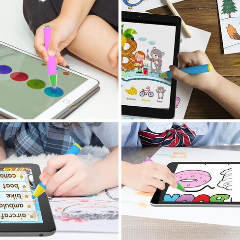 قلم شاشة للأطفال من سلسلة الشباب لشاشة اللمس، قلم تلوين ممتع متوافق مع Apple iPad Air Mini Pro، جهاز لوحي إصدار الأطفال، Dragon Touch، Galaxy Tab A E، أجهزة Chromo Android اللوحية (عبوتان) in Kuwait