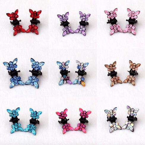 20 قطعة من أحجار الراين الكريستالية الصغيرة على شكل فراشة مشبك شعر للأطفال الصغار والبنات دبوس إكسسوارات شعر للأطفال (مجموعة B - 20 قطعة متعددة الألوان) in Kuwait