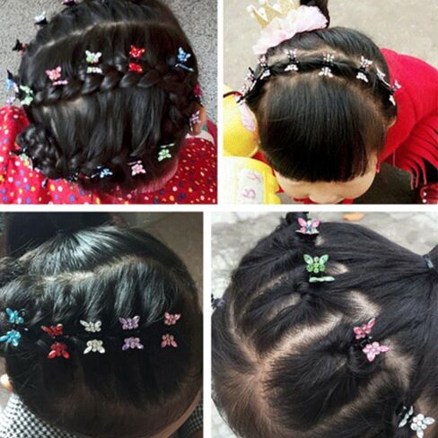 20 قطعة من أحجار الراين الكريستالية الصغيرة على شكل فراشة مشبك شعر للأطفال الصغار والبنات دبوس إكسسوارات شعر للأطفال (مجموعة B - 20 قطعة متعددة الألوان) in Kuwait