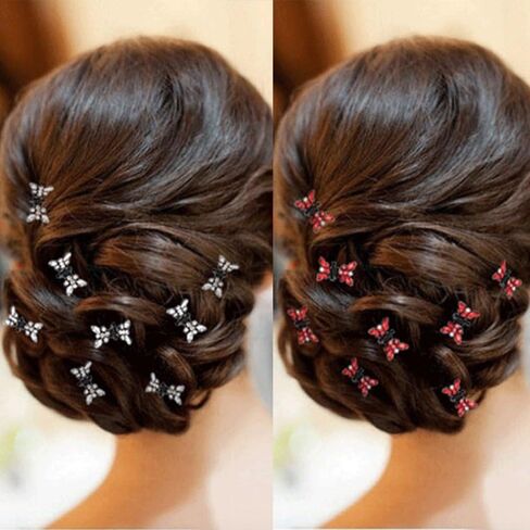 20 قطعة من أحجار الراين الكريستالية الصغيرة على شكل فراشة مشبك شعر للأطفال الصغار والبنات دبوس إكسسوارات شعر للأطفال (مجموعة B - 20 قطعة متعددة الألوان) in Kuwait