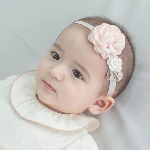 Lace Baby Girls Headband Boho Chic Baby Girl Headband Lace Cream Infant Wrap Elastic Baby Turban Newborn Accessories (Style 1) in Kuwait