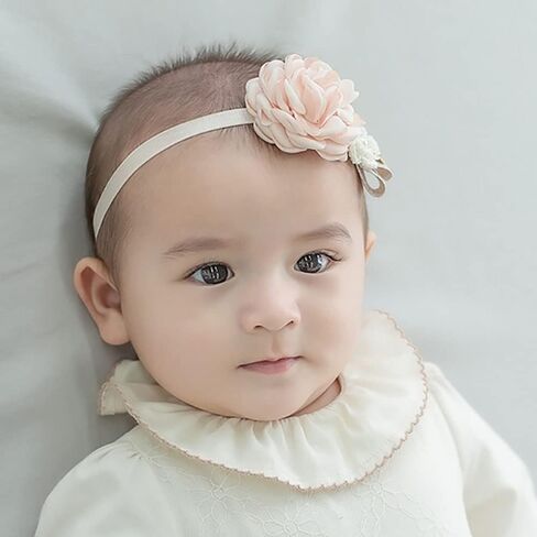 Lace Baby Girls Headband Boho Chic Baby Girl Headband Lace Cream Infant Wrap Elastic Baby Turban Newborn Accessories (Style 1) in Kuwait