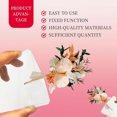 16 قطعة من الأكمام البلاستيكية للجيب، جيب مربع لعراوي الزفاف لا يتطلب دبوس طية صدر السترة، حامل مربع للجيب مثالي لحفلات الزفاف وحفلات العودة للوطن وجيب رفقاء العريس، بدون زهرة in Kuwait