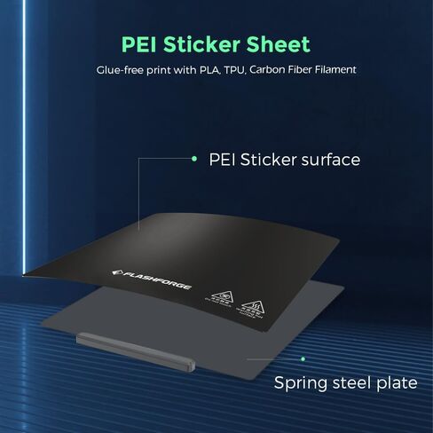 منصة طابعة ثلاثية الأبعاد من سلسلة FLASHFORGE Adventurer 5M Pro، ترقية ورقة ملصقات PEI المرنة المغناطيسية، طباعة خالية من الغراء مع PLA، TPU، خيوط ألياف الكربون in Kuwait