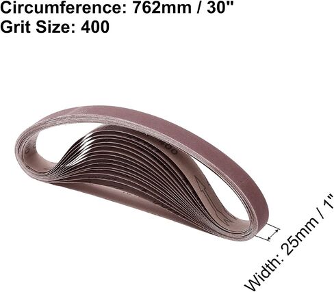 15pcs 400 Grits Aluminum Oxide Sanding Belts 1" x 30" Ring Abrasive Belts Metal Polished Sandpaper for Belt and Disc Sander in Saudi Arabia