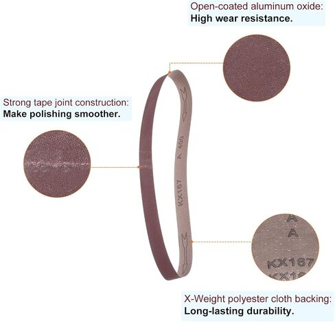 15pcs 400 Grits Aluminum Oxide Sanding Belts 1" x 30" Ring Abrasive Belts Metal Polished Sandpaper for Belt and Disc Sander in Saudi Arabia