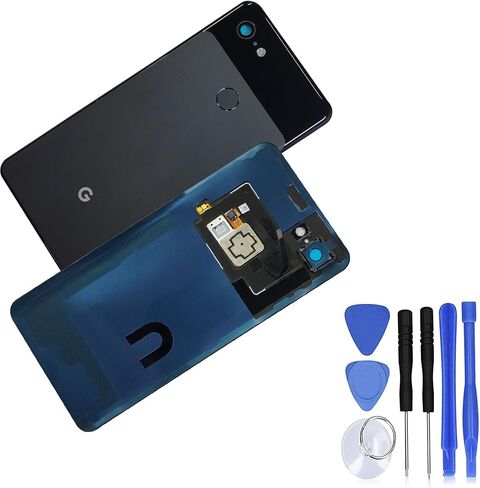 Replacement Back Glass Rear Panel Back Door Housing With Fingerprint Sensor & NFC Replacement for Google Pixel 3 XL 6.3"-Black in Saudi Arabia