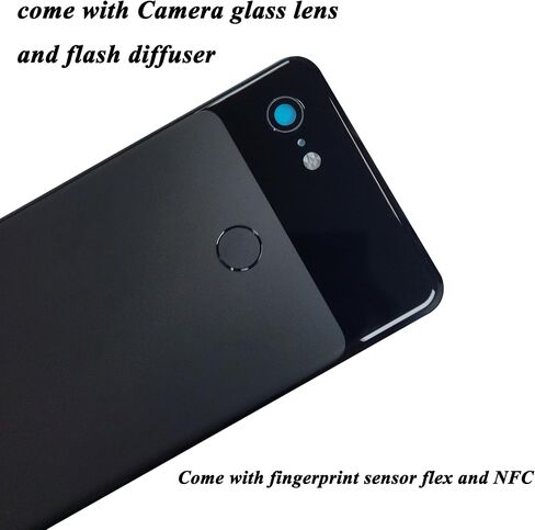 Replacement Back Glass Rear Panel Back Door Housing With Fingerprint Sensor & NFC Replacement for Google Pixel 3 XL 6.3"-Black in Saudi Arabia