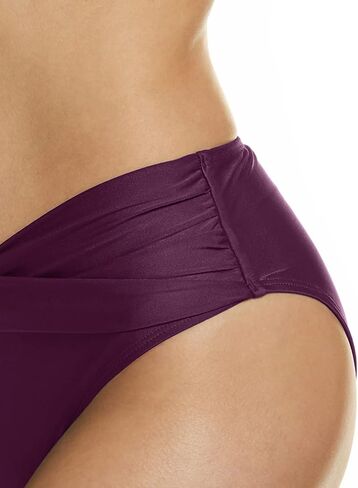TSLA Women's Twist Front Bikini Bottom, Tummy Control Bathing Suits, Summer Tankini Swimsuit Bottoms in Saudi Arabia