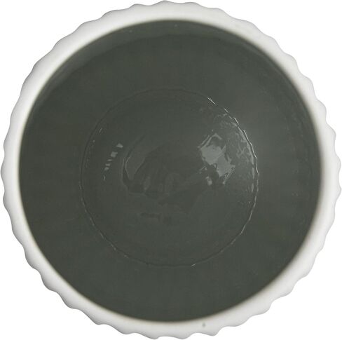 Bloomingville Round Stoneware Fluted Vase with Embossed Lines, Matte Black in Saudi Arabia