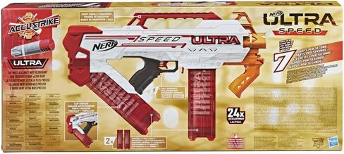 Nerf F4929 Ultra Speed Fully Motorised Blaster, Compatible Only with Nerf Ultra Darts, Multicolor, 24 Nerf AccuStrike Ultra Darts in Saudi Arabia