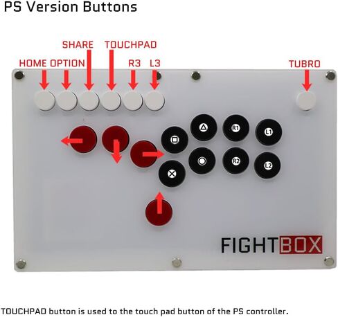 جهاز التحكم في ألعاب FightBox B1-PS4 بدون ذراع تحكم في الألعاب Arcade Fight Stick متوافق مع أجهزة الكمبيوتر/PS3/PS4 in Kuwait