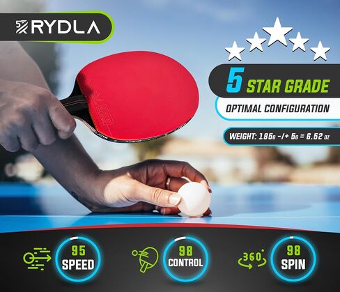 Professional Ping Pong Paddle – A Table Tennis Racket to Take Your Skill to The Next Level with Carbon Fiber Technology & Ergonomic Design – Premium Rubber & Sponge for Powerfull Speed & Spin. in Saudi Arabia