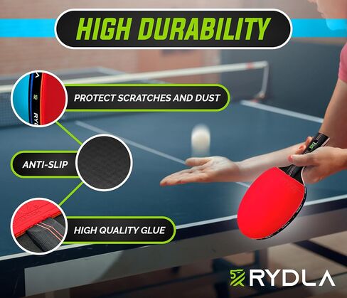 Professional Ping Pong Paddle – A Table Tennis Racket to Take Your Skill to The Next Level with Carbon Fiber Technology & Ergonomic Design – Premium Rubber & Sponge for Powerfull Speed & Spin. in Saudi Arabia