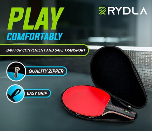 Professional Ping Pong Paddle – A Table Tennis Racket to Take Your Skill to The Next Level with Carbon Fiber Technology & Ergonomic Design – Premium Rubber & Sponge for Powerfull Speed & Spin. in Saudi Arabia