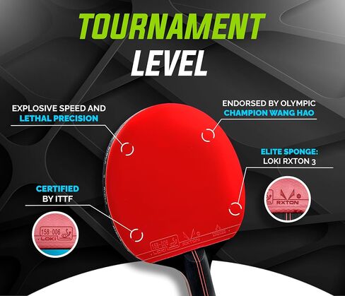 Professional Ping Pong Paddle – A Table Tennis Racket to Take Your Skill to The Next Level with Carbon Fiber Technology & Ergonomic Design – Premium Rubber & Sponge for Powerfull Speed & Spin. in Saudi Arabia