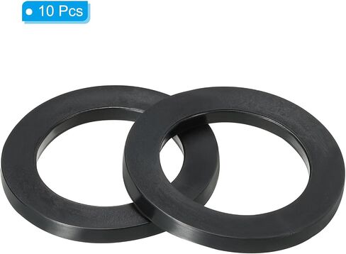 PATIKIL M32 Rubber Flat Washer, 10 Pack 32mm ID 45mm OD 4mm Thick Sealing Spacer Gasket Ring for Faucet Pipe Water Hose Fastener Bolt, Black in Saudi Arabia