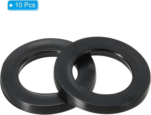PATIKIL M32 Rubber Flat Washer, 10 Pack 32mm ID 45mm OD 4mm Thick Sealing Spacer Gasket Ring for Faucet Pipe Water Hose Fastener Bolt, Black in Saudi Arabia