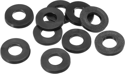 PATIKIL M32 Rubber Flat Washer, 10 Pack 32mm ID 45mm OD 4mm Thick Sealing Spacer Gasket Ring for Faucet Pipe Water Hose Fastener Bolt, Black in Saudi Arabia