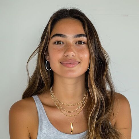 ORAZIO Layered Necklaces for Women,14K Gold Plated/Silver Stacked Necklaces for Women,Dainty Pearl Paper Clip Chain Pendant Choker Necklace Set Cute CZ Stackable Womens Necklaces Trendy Gold Y Necklace Jewelry Set Gift in Saudi Arabia