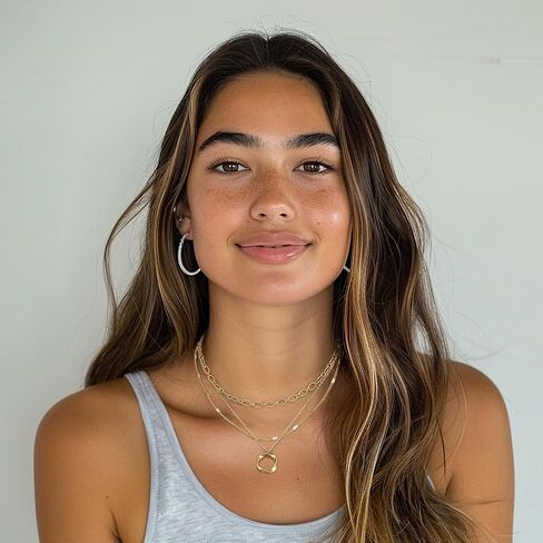 ORAZIO Layered Necklaces for Women,14K Gold Plated/Silver Stacked Necklaces for Women,Dainty Pearl Paper Clip Chain Pendant Choker Necklace Set Cute CZ Stackable Womens Necklaces Trendy Gold Y Necklace Jewelry Set Gift in Saudi Arabia