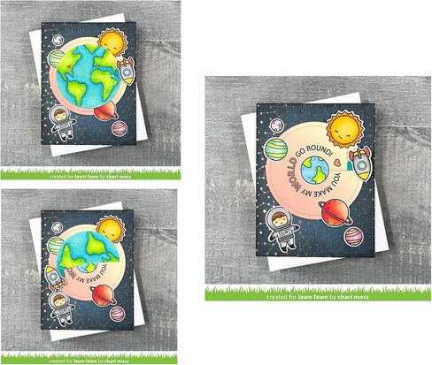 Lawn Fawn Give it a Whirl Dies, Scalloped Add-on Die, Give it a Whirl Template, Carnora Storage Pocket, 4 Item Bundle in Kuwait