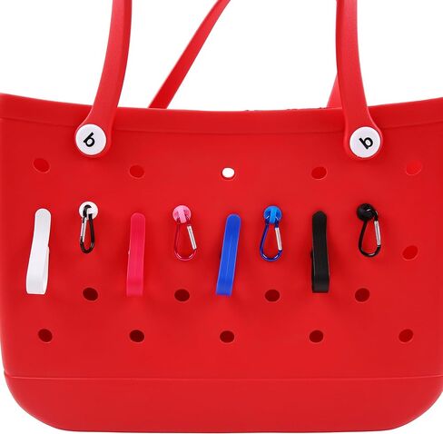 Hook Set Charms Accessories for Bogg Bags and Simply Southern Tote - Insert Hook Holder with Small Key Chain Clip for Small & Large Beach Tote - Multiple Color Options in Saudi Arabia