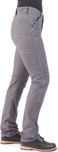 سروال العمل Dovetail للنساء - بنطلون Maven Slim Fit Stretch Cargo، قماش رمادي داكن، مقاس 14، طول 28 بوصة in Kuwait