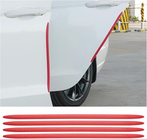 4PCS Car Door Edge Protection Stickers, Rubber Anti Scratch Resistant Bumper Protector Trim, Auto Side Door Self Adhesive Decals, Vehicle Protective Strip for Cars SUV Truck（Black） in Saudi Arabia