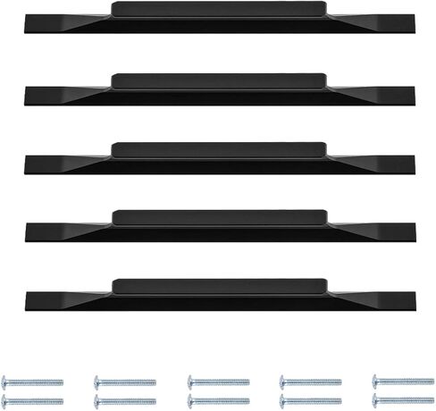 sunnymark&co 10 Pack Cabinet Drawer Door Knobs,Pull Handle,Kitchen Door Handles Drawer Pull Handles Fashion Bar Door Handle (Black 10 Pack, Hole Centers：3-3/4in (96mm)) in Saudi Arabia