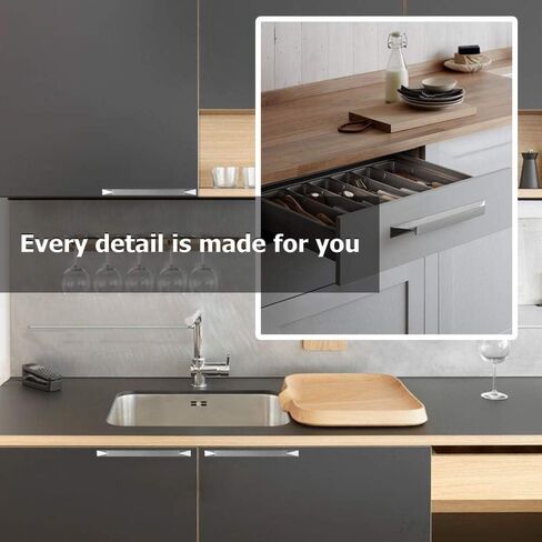 sunnymark&co 10 Pack Cabinet Drawer Door Knobs,Pull Handle,Kitchen Door Handles Drawer Pull Handles Fashion Bar Door Handle (Black 10 Pack, Hole Centers：3-3/4in (96mm)) in Saudi Arabia