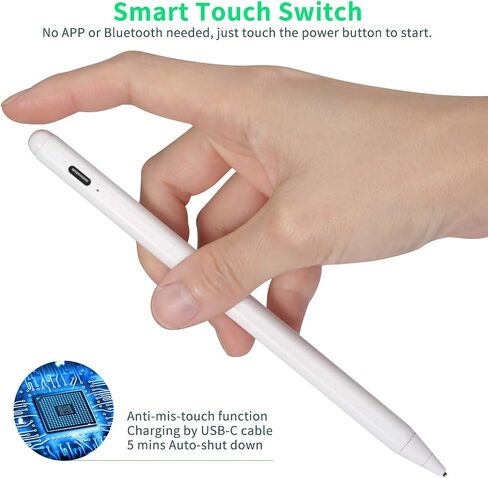Electronic Stylus for iPad Pro 9.7" Pencil,Active Capacitive Pencil Compatible with Apple iPad Pro 9.7-inch Stylus Pens,Good on Drawing and NotesType-C Rechargeable Pen, Black in Saudi Arabia