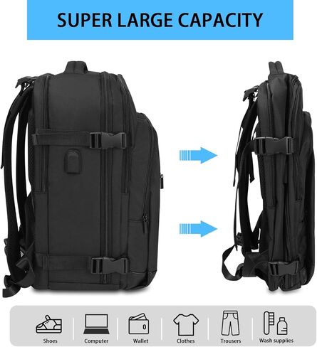 Noozion Travel Backpack 17 inch, Large Laptop Bag Airline Approved Personal Item Computer Bag for Hiking Business Weekender Overnight in Kuwait