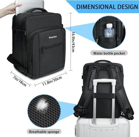 Noozion Travel Backpack 17 inch, Large Laptop Bag Airline Approved Personal Item Computer Bag for Hiking Business Weekender Overnight in Kuwait