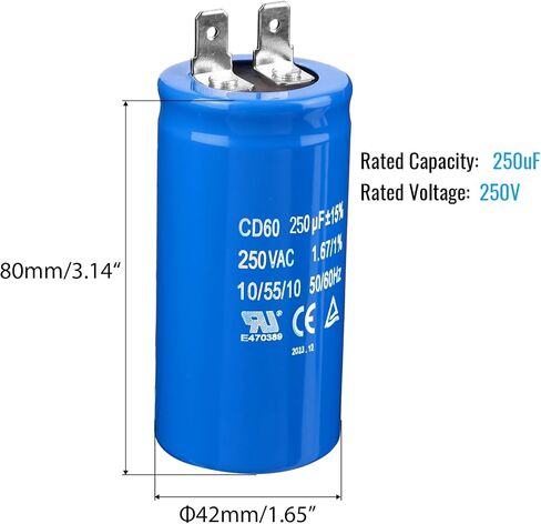 200uF/MFD CD60 Motor Start Capacitor 250VAC 50/60Hz for Electric Motor Starting in Saudi Arabia